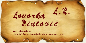 Lovorka Miulović vizit kartica